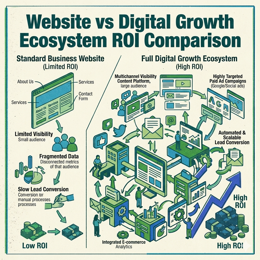 ROI comparison: website vs digital ecosystem